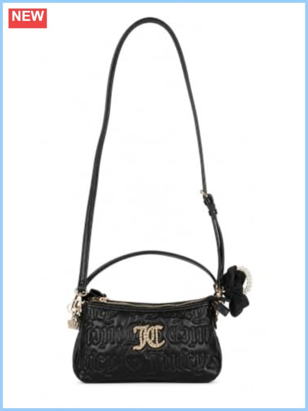 Juicy Couture Embossed Logo Double Zip Crossbody Bag
